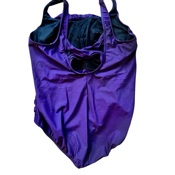 Lands End One Piece Carmella Swimsuit Sz 20W Purple Tummy Control Slender Suit - Picture 4 of 9